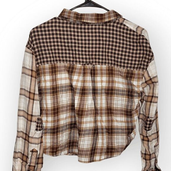 American Eagle Womens Brown Cozy Cabin Button Down Flannel Shirt Size S - Picture 4 of 6